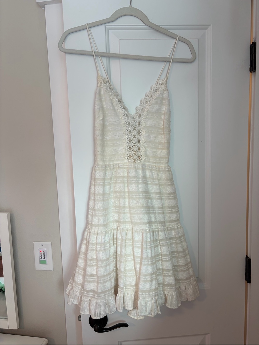 Finders Keepers Cream Lace Mini Dress